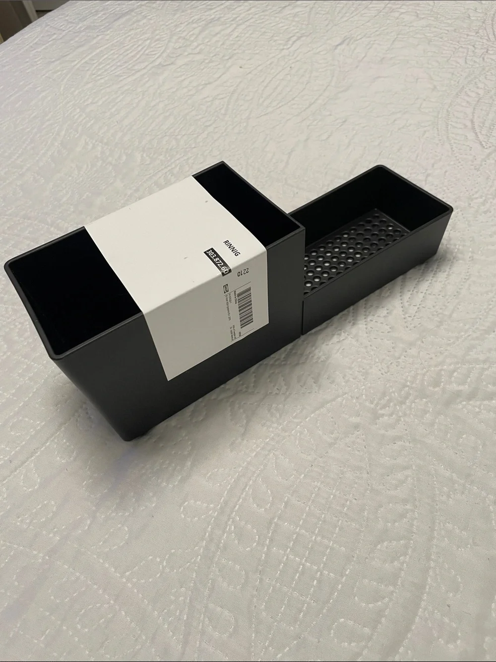 NWT IKEA RINNIG Black Plastic Utensil Organizing Sink Rack for Accessories